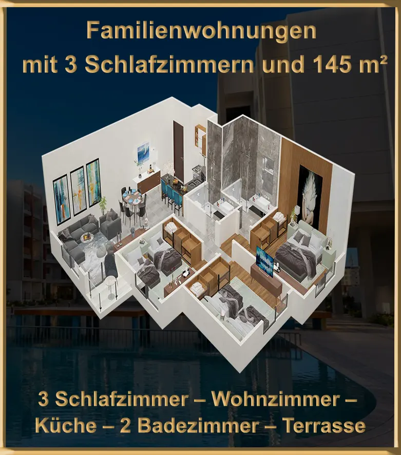 Wohnungen mit 3 Schlafzimmern und 145m² Wohnfläche in Arab Contractors Compound Hurghada